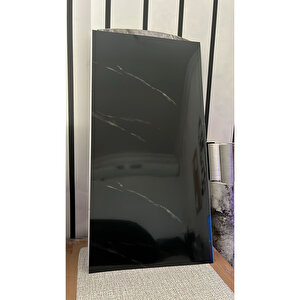 30x60 Cm Siyah Mermer Desenli Kendinden Yapışkanlı Mutfak Banyo Kaplama PVC Panel-mf2