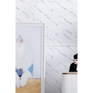 70x70 Cm 0,50M² Beyaz 3d Dekoratif Kendinden Yapışkanlı Esnek Duvar Kaplama Panel Köpük -Fc22
