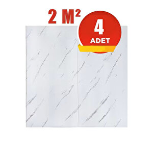 4 Adet, 70x70 Cm 0,50M² Beyaz 3d Dekoratif Kendinden Yapışkanlı Esnek Duvar Kaplama Panel Köpük -Fc22