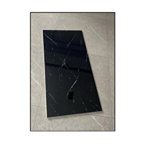 30x60 Cm Siyah Mermer Desenli Kendinden Yapışkanlı Mutfak Banyo Kaplama PVC Panel-mf2