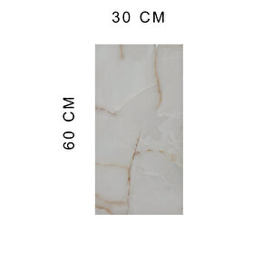 30x60 Cm Sarı Gold Mermer Desenli Kendinden Yapışkanlı Seramik Köpük Banyo PVC Duvar Paneli-6017