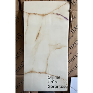 30x60 Cm Sarı Gold Mermer Desenli Kendinden Yapışkanlı Seramik Köpük Banyo PVC Duvar Paneli-6017