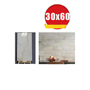 30x60 Cm Sarı Gold Mermer Desenli Kendinden Yapışkanlı Seramik Köpük Banyo PVC Duvar Paneli-6017