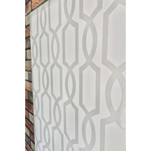 5378 Metalik Gri ve Soft Krem Geometrik Desen Duvar Kağıdı 5,30 M²