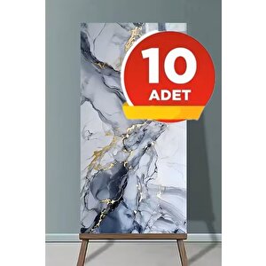 10 Adet 30x60 Cm Mavi Damar Mermer Desenli Kendinden Yapışkanlı Mutfak Banyo Wc Kaplama Pvc Panel-MR13