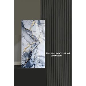 30x60 Cm Mavi Damar Mermer Desenli Kendinden Yapışkanlı Mutfak Banyo Wc Kaplama Pvc Panel-MR13