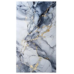 30x60 Cm Mavi Damar Mermer Desenli Kendinden Yapışkanlı Mutfak Banyo Wc Kaplama Pvc Panel-MR13