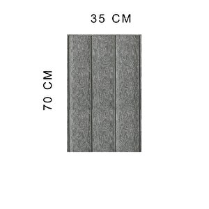 70x35cm 0,25 m2 Kendinden Yapışkanlı Antrasit Ahşap Kendinden Yapışkanlı Esnek Lambri Duvar Paneli