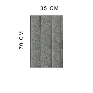 70x35cm 0,25 m2 Kendinden Yapışkanlı Antrasit Ahşap Kendinden Yapışkanlı Esnek Lambri Duvar Paneli