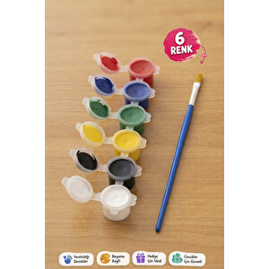 6 Renk Boya Fırça Dahil, Çocuk Boyama Çantası, Boyama Bez Çanta Tote Bag,Eğitici ,10’lu paket 25*20 çanta Çocuk Gelişimi Boyama Etkinlik