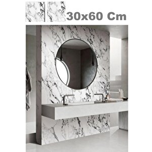 30x60 Cm Siyah Gold Mermer Desenli Kendinden Yapışkanlı Seramik Köpük Banyo PVC Duvar Paneli-m11