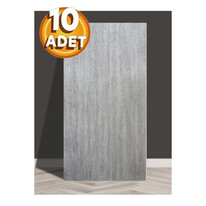 10 Adet, Yüksek Kalite Kabartmalı Dokulu Gri Tonlarında Gerçek Sıva Hissi Modern Beton Görünüm Desenli Pvc Mat Panel Kendinden Yapışkanlı Duvar Kaplaması Mat-3002, 30x60 CM