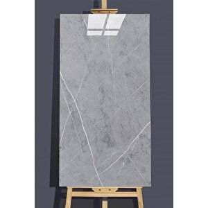 30x60 Cm Gri Mermer Desenli Kendinden Yapışkanlı Seramik Köpük Banyo WC Kaplama PVC Duvar Paneli