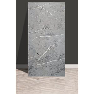 30x60 Cm Gri Mermer Desenli Kendinden Yapışkanlı Seramik Köpük Banyo WC Kaplama PVC Duvar Paneli