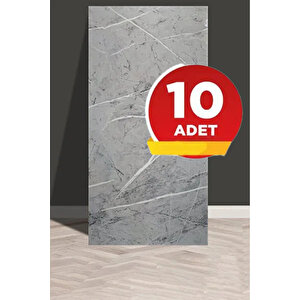 10 Adet, 30x60 Cm Gri Mermer Desenli Kendinden Yapışkanlı Seramik Köpük Banyo WC Kaplama PVC Duvar Paneli