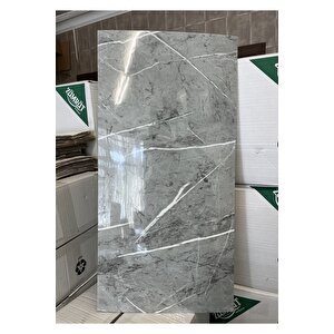 30x60 Cm Gri Mermer Desenli Kendinden Yapışkanlı Seramik Köpük Banyo WC Kaplama PVC Duvar Paneli