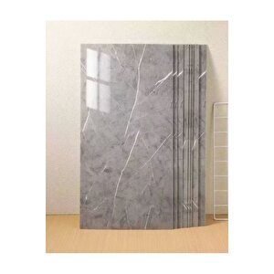 30x60 Cm Gri Mermer Desenli Kendinden Yapışkanlı Seramik Köpük Banyo WC Kaplama PVC Duvar Paneli