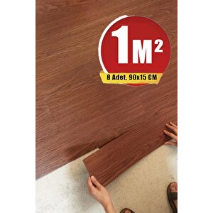 8 Adet, 90x15 Cm 1 m² Yer Döşemesi Esnek Silinebilir Zemin Duvar Parke Kendinden Yapışkanlı -Z015