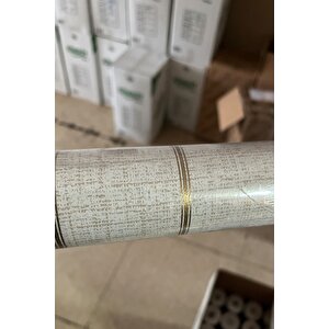 5359 Sade Kombin Soft Bej Gold Şerit Çizgili Premium Duvar Kağıdı 5,30 M²