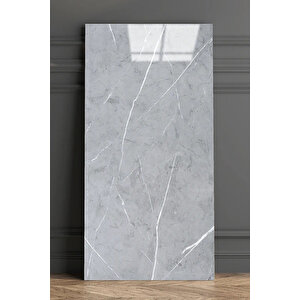 30x60 Cm Gri Mermer Desenli Kendinden Yapışkanlı Seramik Köpük Banyo WC Kaplama PVC Duvar Paneli