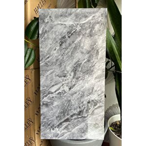 30x60 Cm Gri Mermer Desenli Kendinden Yapışkanlı Seramik Köpük Banyo WC Kaplama PVC Duvar Paneli