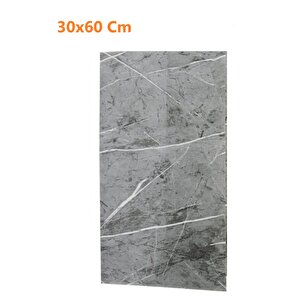 30x60 Cm Gri Mermer Desenli Kendinden Yapışkanlı Seramik Köpük Banyo WC Kaplama PVC Duvar Paneli