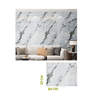 30x60 Cm Sedef Mermer Desenli Kendinden Yapışkanlı Seramik Köpük Banyo WC Kaplama PVC Duvar Paneli