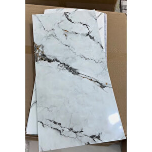 30x60 Cm Sedef Mermer Desenli Kendinden Yapışkanlı Seramik Köpük Banyo WC Kaplama PVC Duvar Paneli