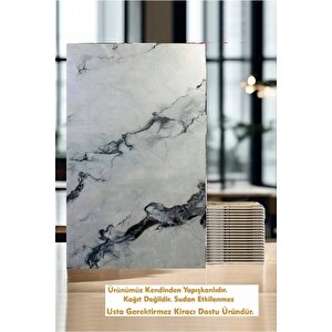 30x60 Cm Sedef Mermer Desenli Kendinden Yapışkanlı Seramik Köpük Banyo WC Kaplama PVC Duvar Paneli