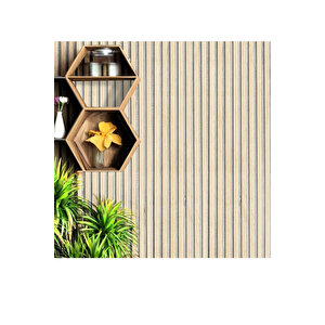 7640 Lambiri Panel Meşe Ahşap Duvar Çıtası Desenli Duvar Kağıdı 5,30 M²