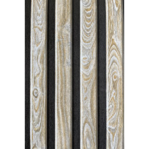Bien Exclusive Meşe Renk 2078 Eskitme Lambri Panel Ahşap Duvar Çıtası Desenli Duvar Kağıdı 5,30 M²