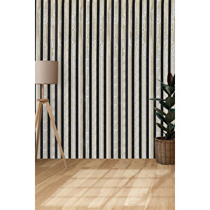 Bien Exclusive Meşe Renk 2078 Eskitme Lambri Panel Ahşap Duvar Çıtası Desenli Duvar Kağıdı 5,30 M²
