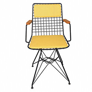 Kollu Sandalye Minderli 4 Lü Set Sarı