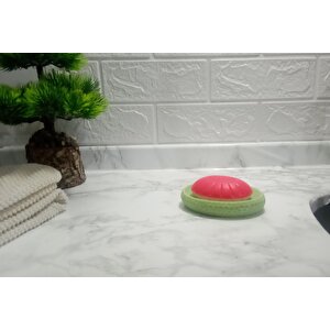 Sabunluk Yeşil Petek Desenli Banyo Aksesuarı