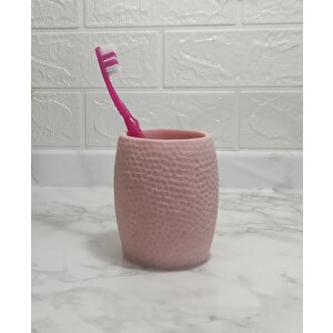 Diş Macunu Kabı Pembe Petek Desenli Banyo Aksesuarı
