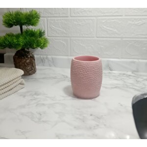 Diş Macunu Kabı Pembe Petek Desenli Banyo Aksesuarı