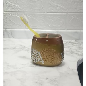 Diş Fırçalık Altın Mozaik Desenli Banyo Aksesuarı