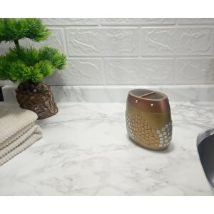 Diş Fırçalık Altın Mozaik Desenli Banyo Aksesuarı