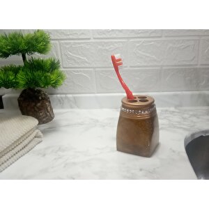 Diş Fırçalık Taşlı Altın Model Banyo Aksesuarı