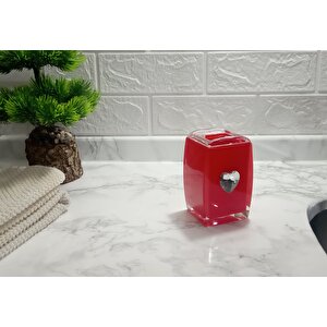 Diş Fırçalık Kırmızı Kalpli Banyo Aksesuarı