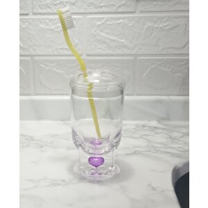 Diş Fırçalık Mor Damlalı  Banyo Aksesuarı
