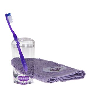 Diş Fırçalık Mor Damlalı  Banyo Aksesuarı