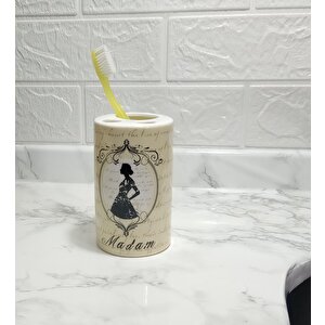 Diş Fırçalık Madam Desenli Banyo Aksesuarı
