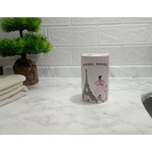 Diş Fırçalık Eyfel Kulesi Desenli Banyo Aksesuarı