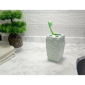 Diş Fırçalık Çiçekli Mavi Banyo Aksesuarı