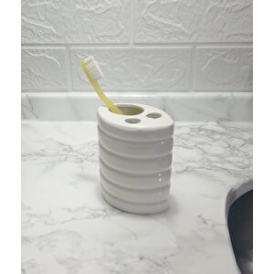 Diş Fırçalık Oval Çizgili Banyo Aksesuarı