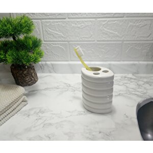 Diş Fırçalık Oval Çizgili Banyo Aksesuarı