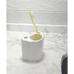 Diş Fırçalık Çiçekli Oval Model Banyo Aksesuarı