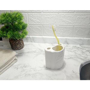 Diş Fırçalık Çiçekli Oval Model Banyo Aksesuarı