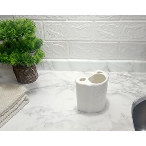 Diş Fırçalık Çiçekli Oval Model Banyo Aksesuarı